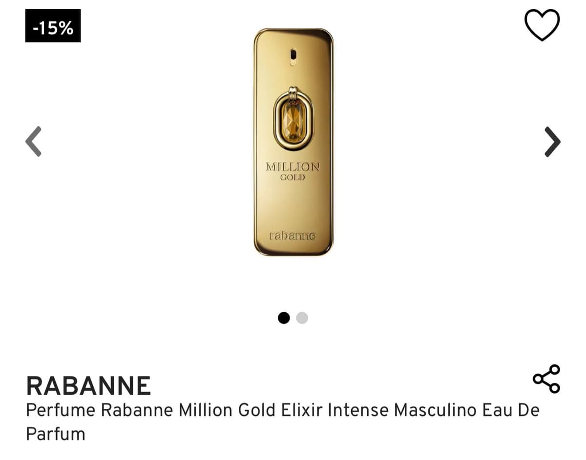 Rabanne Million Gold Elixir Intense Masculino Eau de Parfum